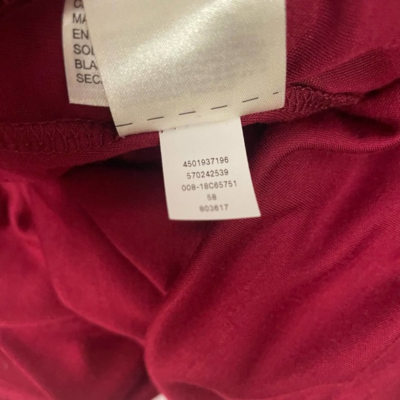 Chico’s Cranberry Burgundy Top T-Shirt 4 ( XXL ) V-Neck Asymmetrical Side Tie - Picture 10 of 13